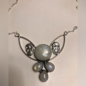 Moonstone Stamped 925 Sterling Silver Necklace